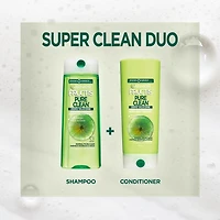 Garnier Fructis Pure Clean Zero Silicone revitalisant fortifiant pour cheveux normaux à gras, avec extrait de citron, 621 mL