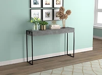 Safdie & Co. Console Table 47L Dark Cement Black Metal