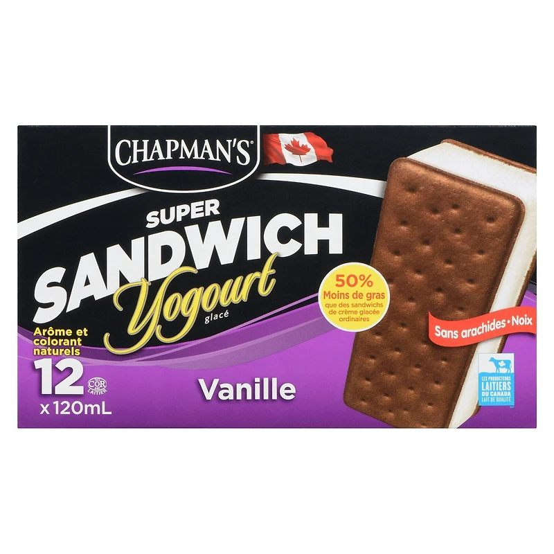 Chapman's Super Sandwich Vanilla Frozen Yogurt in a Box 12 x 120 ml