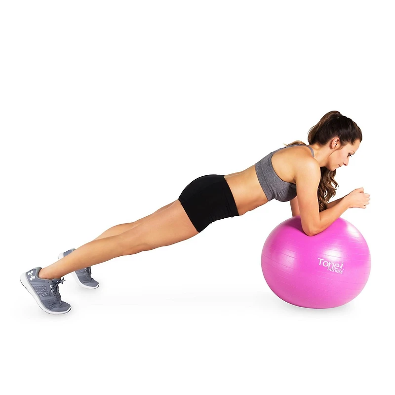 Ballon de stabilité anti-éclatement Tone Fitness, 55 cm (rose) ou 65 cm (bleu)