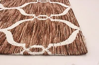 ECARPETGALLERY 5'1" x 6'10" Contemporary Collage Handmade Area Rug for Living Room, Dining Room and Bedroom in Brown