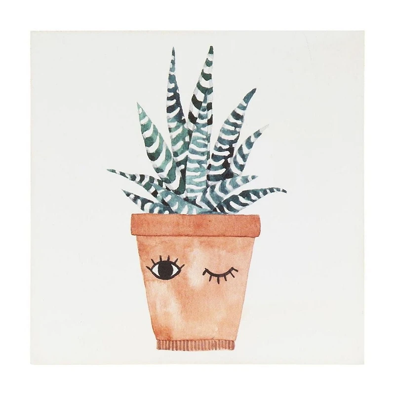 Winking Plant Box Top Art, 6in x 6in