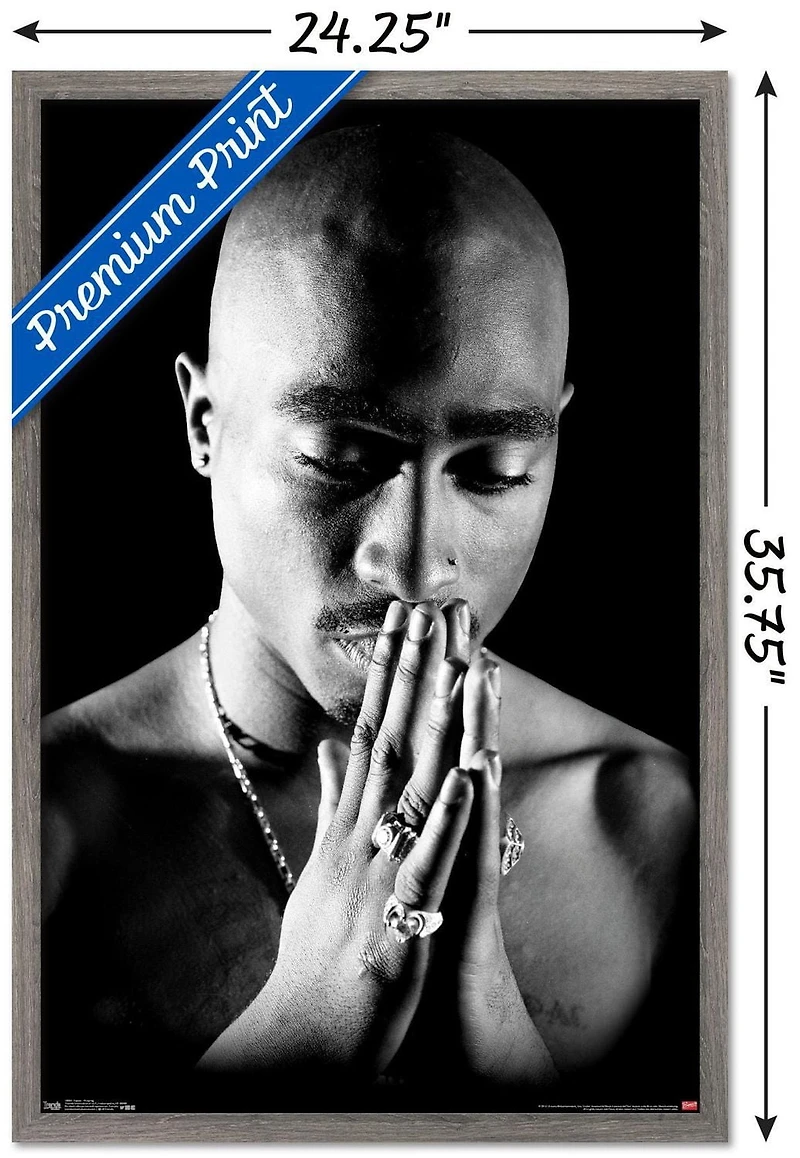 Tupac - Praying Wall Poster, 14.725" x 22.375"