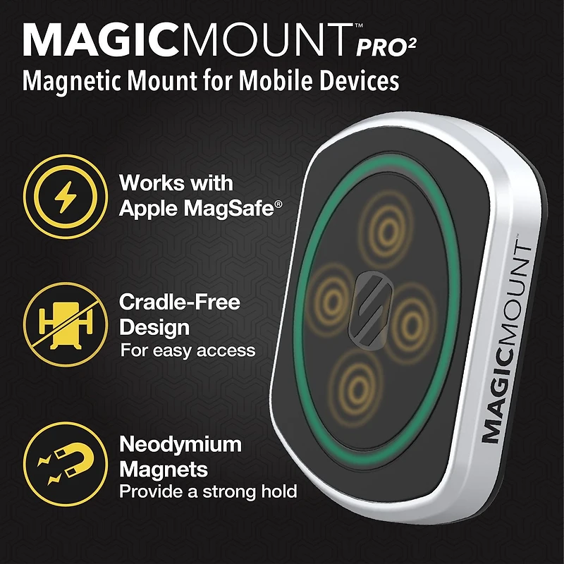 Scosche MP2ODVM-XTSP MagicMount Pro 2 Dash/Vent 4-In-1 Car Magnetic Phone Mount Kit