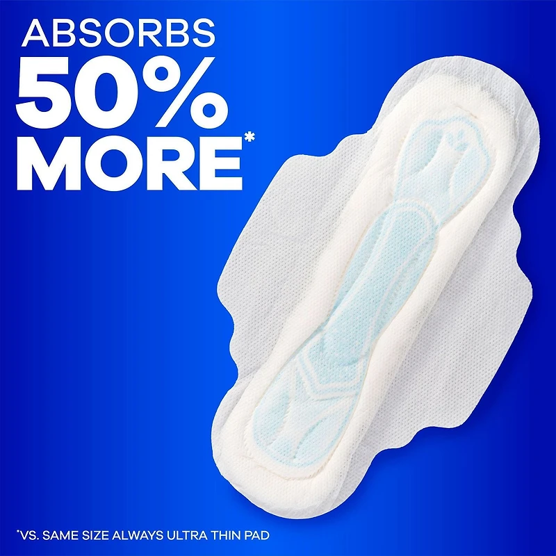 Always Maxi Feminine Pads with Wings for Women, Size 2, Long Super Absorbency, Unscented, 60CT