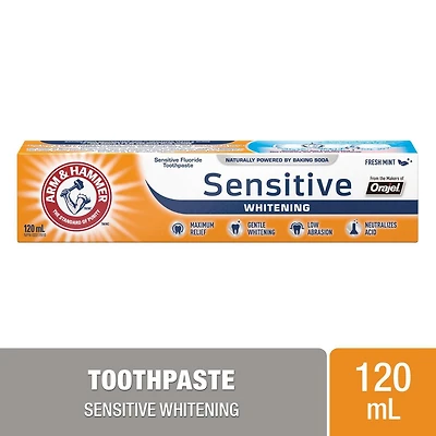 Arm & Hammer Sensitive Whitening Toothpaste, 120mL, 120mL