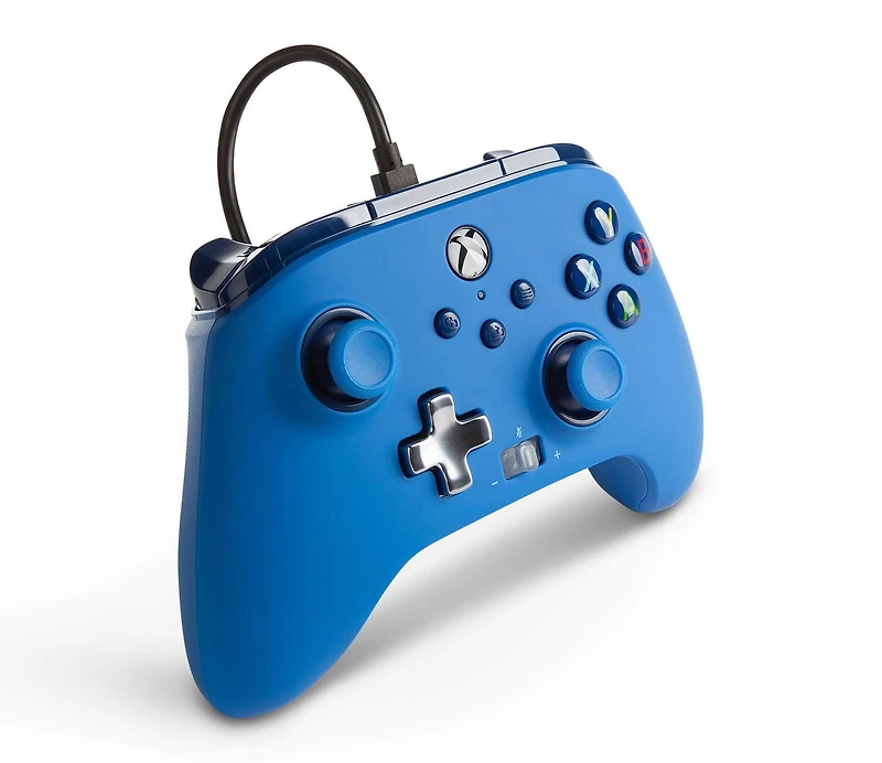 Manette câblée PowerA améliorée pour Xbox – Bleue, manette de jeu, manette de jeu vidéo câblée, manette de jeu, jeux, Xbox Series X|S Xbox Série X|S