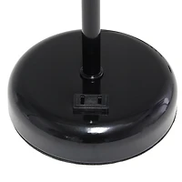 LimeLights Black Stick Lamp with Charging Outlet and Fabric Shade, White