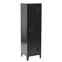 Homylin Home Storage Cabinet 3 Shelves 1 Door, Multipurpose Metal Locker Modern Large Space Cupboard - Black