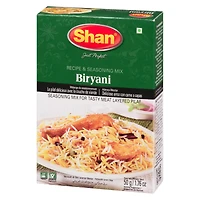 Shan Biryani Masala Seasoning Mix (50g) - Authentic Indian Spice Mix for Flavorful Biryani - Perfect for Spicy Chicken, Meat & Rice Pilaf | Turmeric, Garlic & Cumin Blend, 50 g