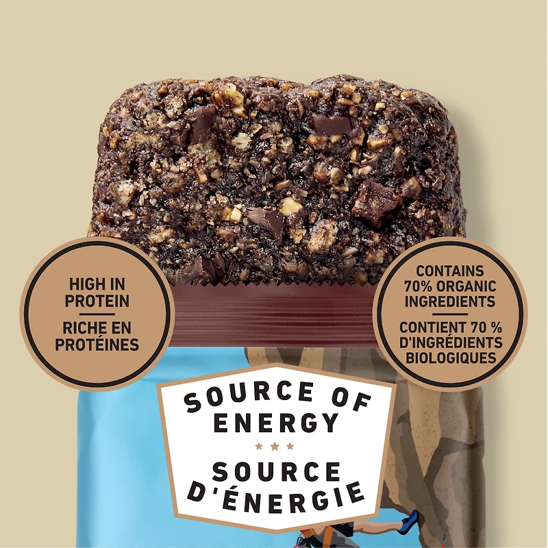 CLIF BAR Energy Bars, Chocolate Brownie, Granola Bar, High in Protein, Contains 70% Organic Ingredients, (Pack of 5), 340 g