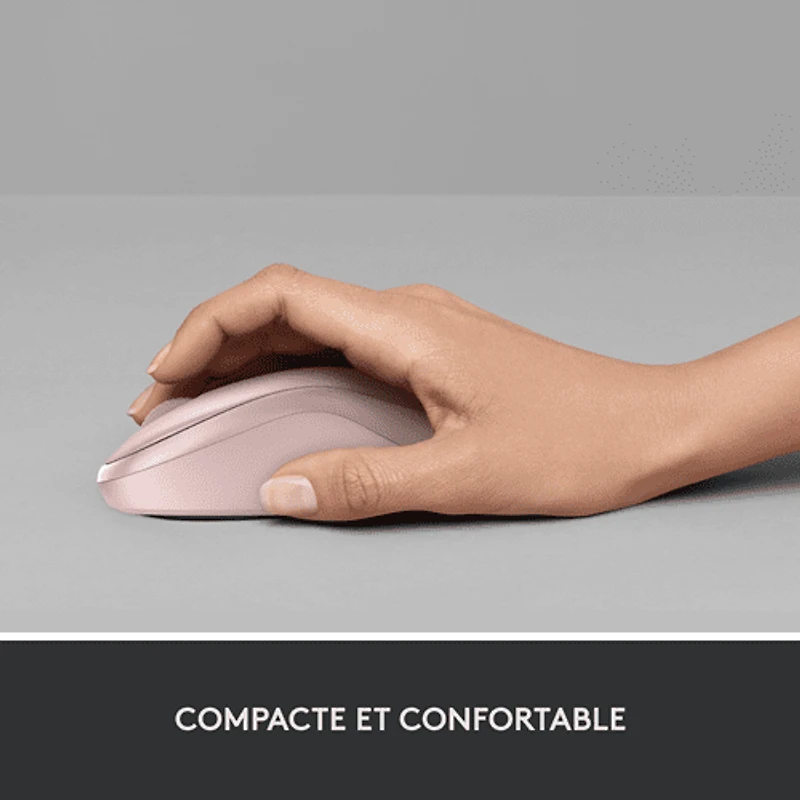 Logitech Silent Souris Sans Fil Ambidextre avec Récepteur USB Rose