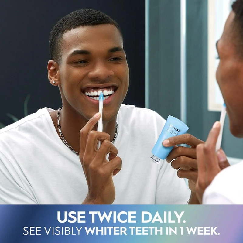 Crest 3DWhite Daily Whitening Serum with LED Light, Leave-on Teeth Whitening Treatment, 21ML