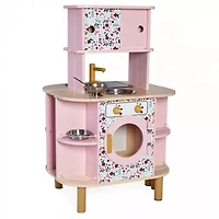 Janod Twist Cuisine - Cuisine en Bois Extensible Double Face avec 8 Accessoires - 86 cm de Hauteur - Jeu de Simulation - Pour les Enfants de 3 à 6 Ans