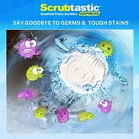 Bell + Howell Scrubtastic Express White Rechargeable Handheld Power Scrubber – Cordless Bathroom Cleaner