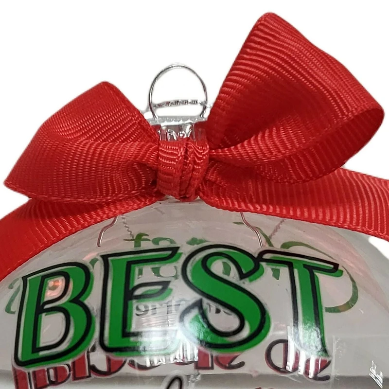 "Best Mom Ever" Collectible Christmas Glass Ball Ornament, 4 in, Holiday Time