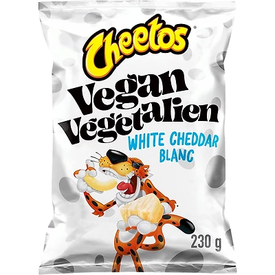 Cheetos Végétalien grignotines de maïs aromatisées Cheddar blanc, 230 g. 230 g.