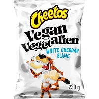 Cheetos Végétalien grignotines de maïs aromatisées Cheddar blanc, 230 g. 230 g.