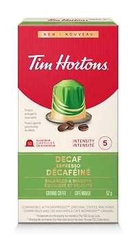 TIM HORTONS Capsules compatibles Nespresso - DECAF TIM HORTONS TH COMPN DÉCAF ESP