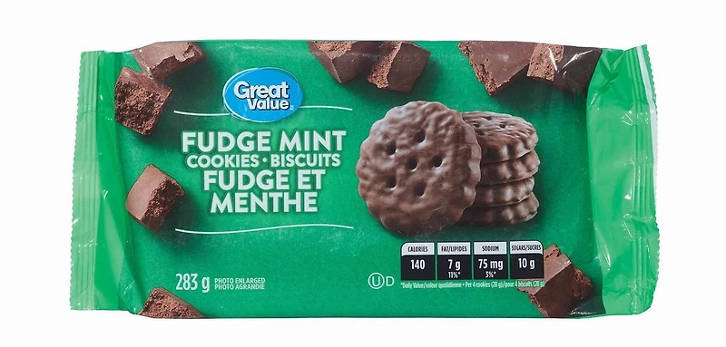 Great Value Fudge Mint Cookies, 283 g
