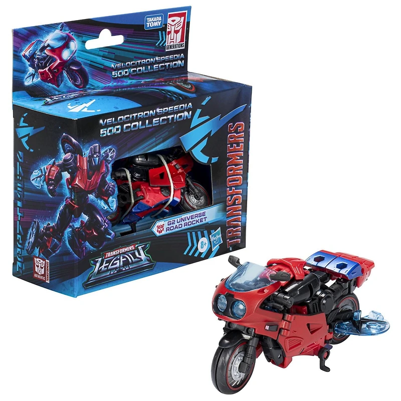 Transformers Generations Legacy Velocitron Speedia 500 Collection, G2 Universe Road Rocket classe Deluxe de 14 cm, dès 8 ans
