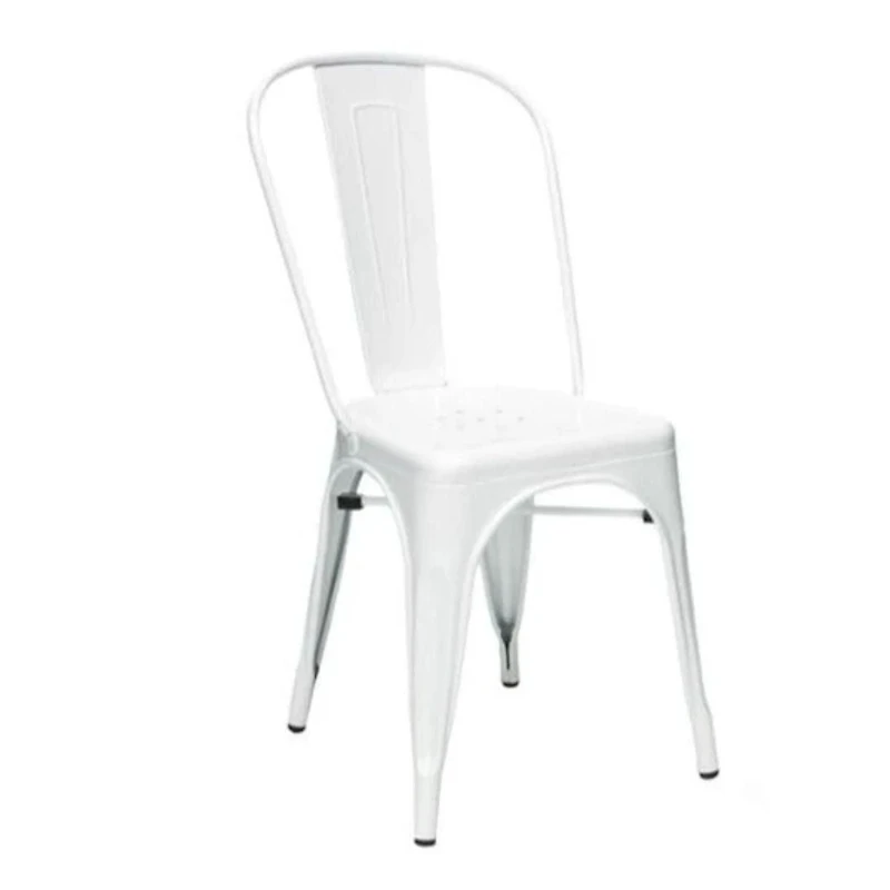 Plata Décor Tolix Armless Chair in White - Set 3