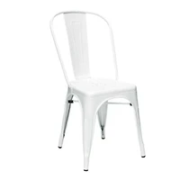 Plata Décor Tolix Armless Chair in White - Set 3