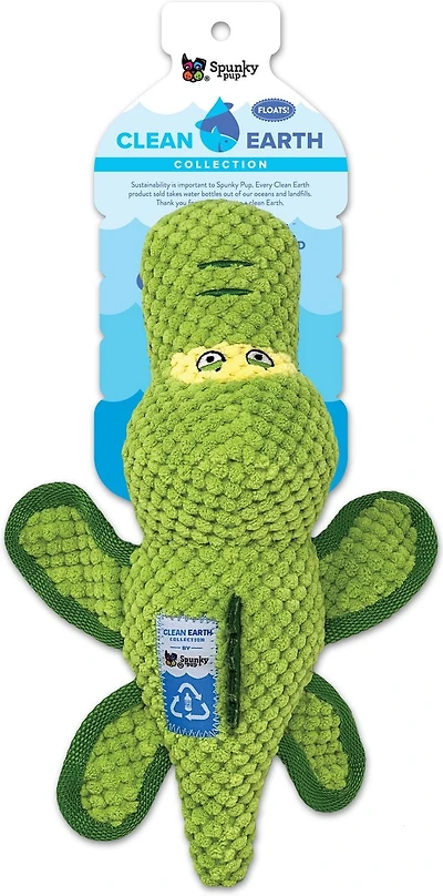 Clean Earth Plush - Textured Gator Dog Toy - 100% Sustainable