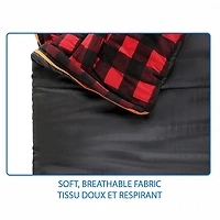 Sac de couchage à capuche Ozark Trail -10C, 216cm(L) x88.9cm(W), note température +14℉/-10℃, extérieur en polyester, Noir 216cm(L) x88.9cm(W)