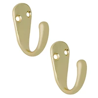 Era Single Hook 2-Pack Gold, 1.70 x 0.67 x 1.42 in