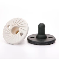 Doddle & Co - Baby, Infant - Tokyo Pop Silicone Pacifier - Stage 1 - Natural Shape - 2 Pack - Dove / Coal