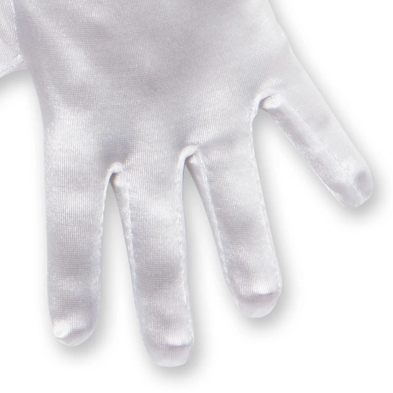 Girls' White Long Gloves