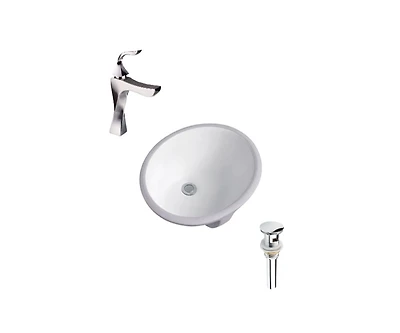 DROP Bath and Kitchen DR091167 Undermount Bathroom Sink Set