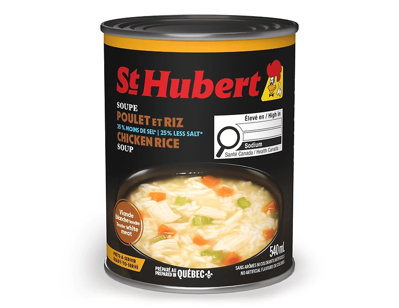 Soupe au poulet et au riz réduite en sel St-Hubert