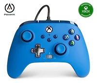 Manette câblée PowerA améliorée pour Xbox – Bleue, manette de jeu, manette de jeu vidéo câblée, manette de jeu, jeux, Xbox Series X|S Xbox Série X|S