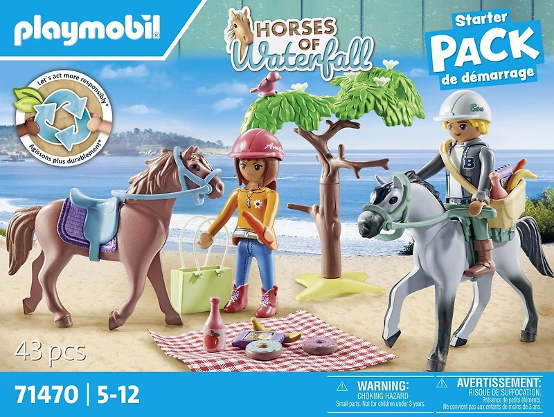 Playmobil Horseback riding trip to the beach, Horses of Waterfall