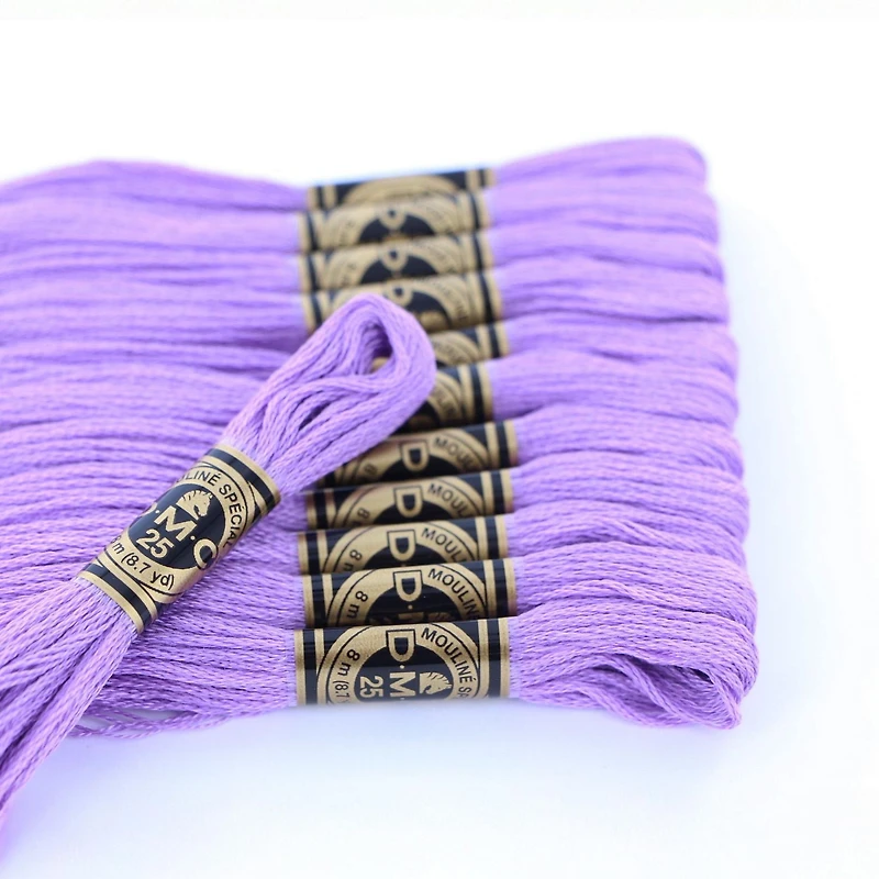 Fil à broder en coton DMC à 6 brins 8m – Fil en colon Violet 6 Brins