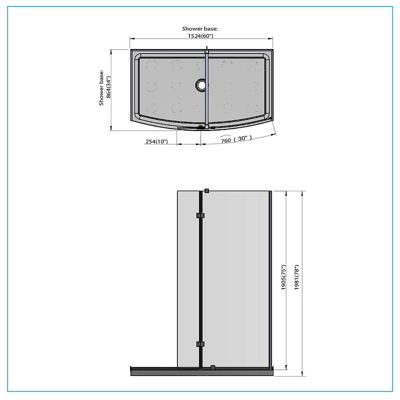 A&E Bath and Shower HALIM-60-BLK SHOWER
