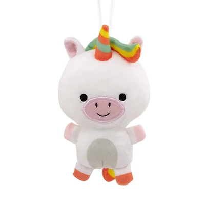Décoration Hallmark de Noël, Licorne à la crinière aux couleurs de l'arc-en-ciel, en peluche