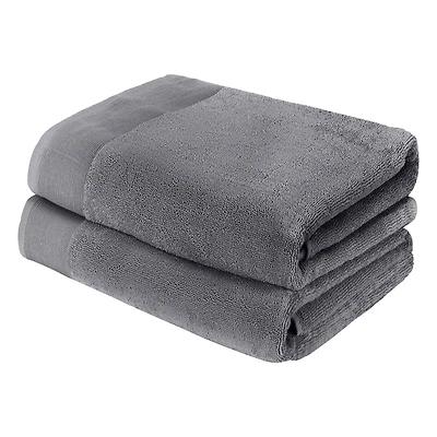 Ensemble de 2 serviettes de bain en coton à torsion zéro 600 GSM Camelot