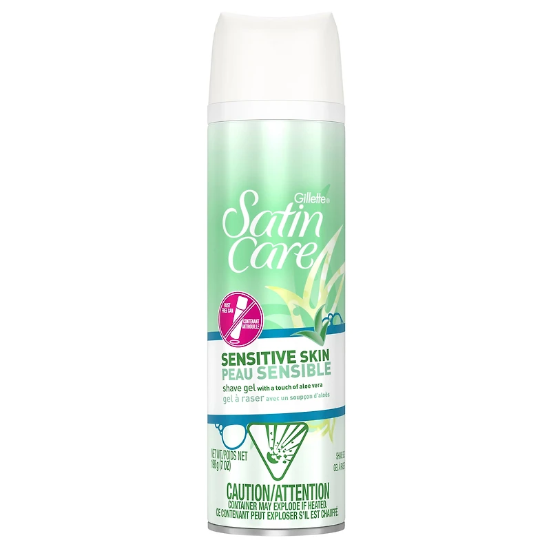 Gel à raser Gillette Venus Satin Care Peau sensible, crème à raser pour femmes, avec aloès (7oz)