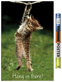 Famous Kitten Hang In There Poster Wall Poster, 22.375" x 34"