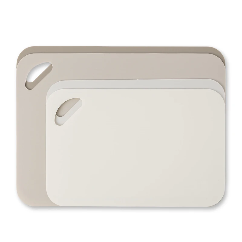 Tapis de découpe Thyme & Table en polyéthylène (lot de 4) : petit (19 cm x 29 cm) et moyen (25 cm x 34 cm) – Crème