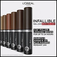 L'Oréal Paris Infallible 24H Mascara Volumisant pour Sourcils, 4 mL Mascara pour Sourcils Longue Tenue