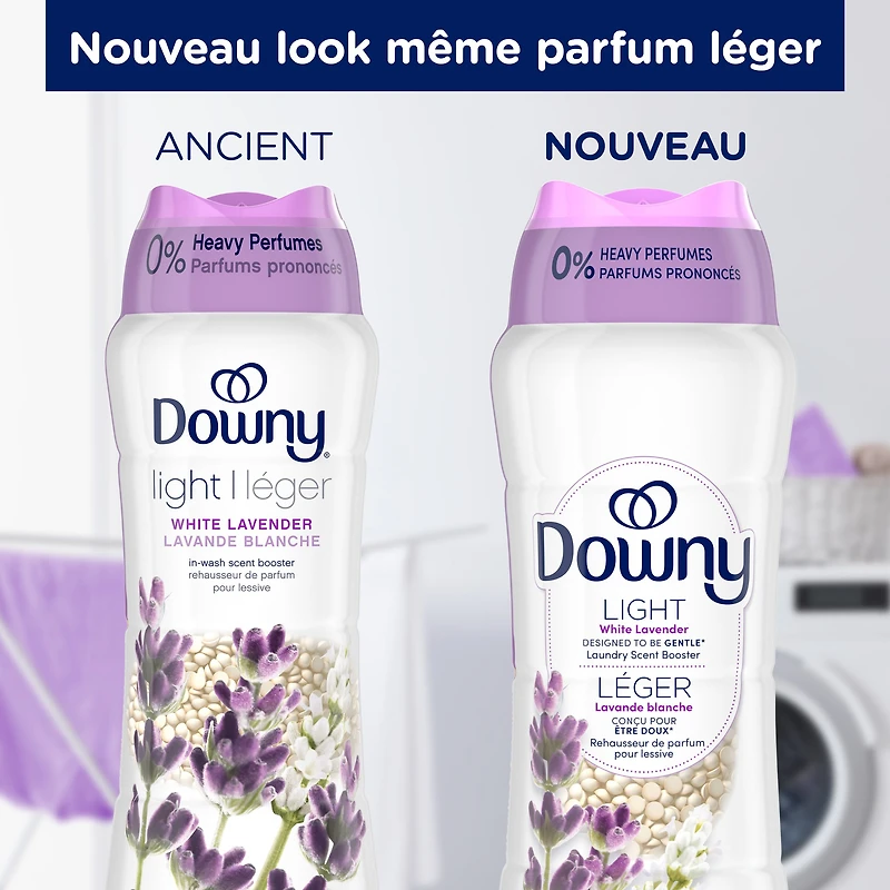 Perles de rehausseur de parfum pour lessive Downy Light pour laveuse, Lavande blanche, sans parfums prononcés
