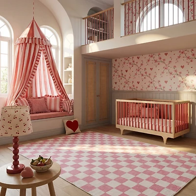 Rug Branch Metro Checkered Blush 8' x 11' (Exact Size: 7'7" 10'10") Geometric Area Rugs, Pink, Contemporary - Living Room, Bedroom, Dining and Kitchen