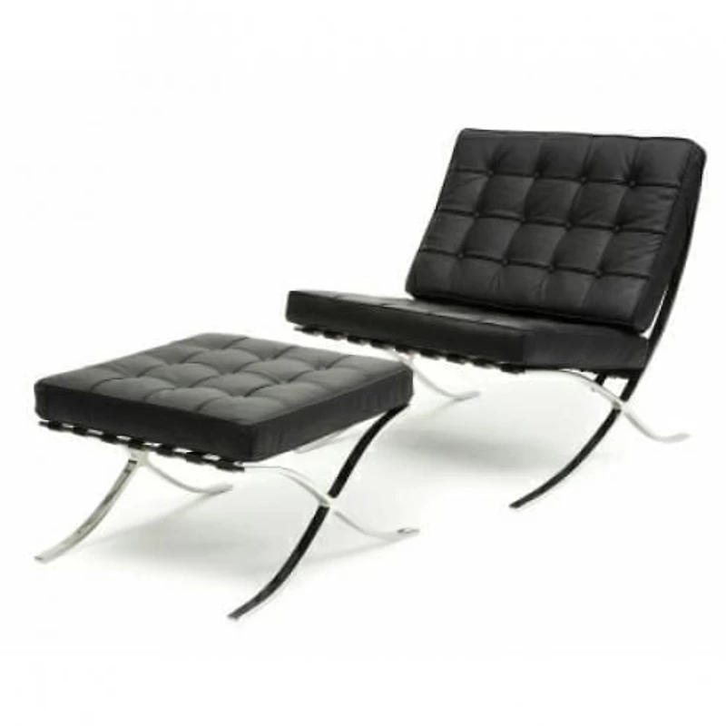 Nicer Furniture Barcelona Chair with Ottoman