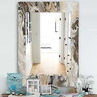 Designart 'Onyx Detail Composition' Miroir Mid-Century - Miroir Mural - 24x36