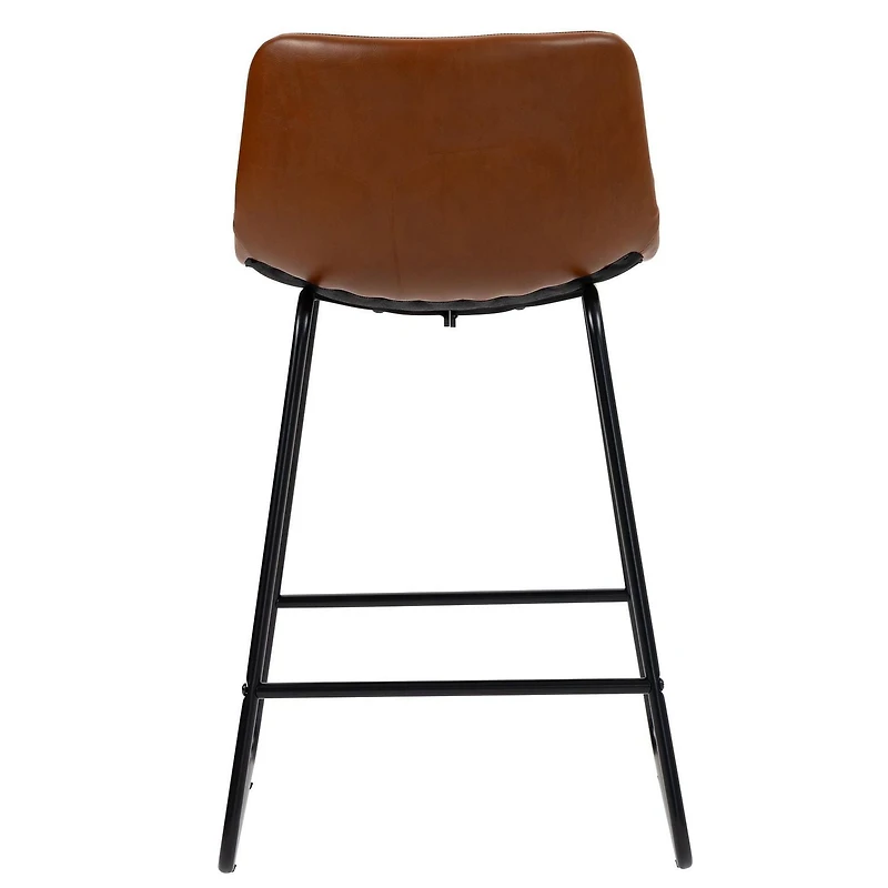Tabouret à hauteur de comptoir Hometrends avec siège en PU, brun foncé pour l'intérieur Tabourets de comptoir Hometrends