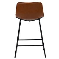 Tabouret à hauteur de comptoir Hometrends avec siège en PU, brun foncé pour l'intérieur Tabourets de comptoir Hometrends